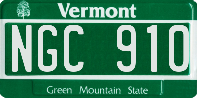 VT license plate NGC910