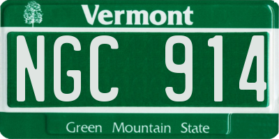 VT license plate NGC914