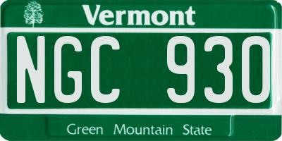 VT license plate NGC930
