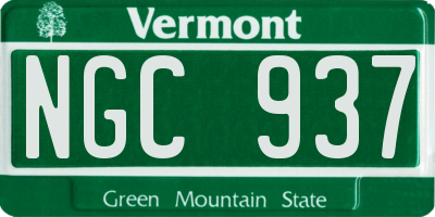 VT license plate NGC937