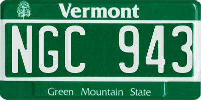 VT license plate NGC943
