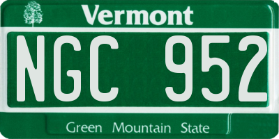 VT license plate NGC952