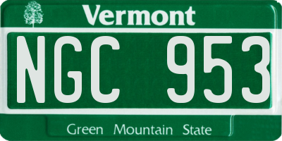 VT license plate NGC953