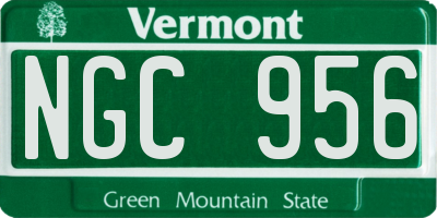 VT license plate NGC956