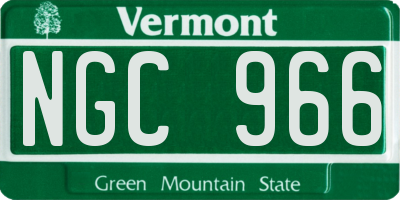 VT license plate NGC966