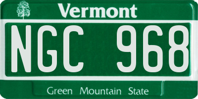 VT license plate NGC968
