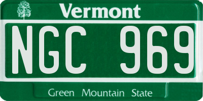 VT license plate NGC969