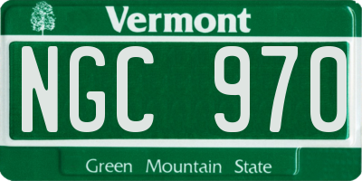 VT license plate NGC970