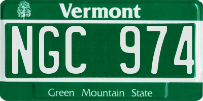 VT license plate NGC974