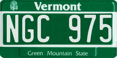VT license plate NGC975
