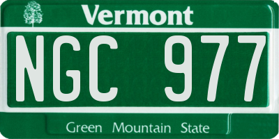VT license plate NGC977