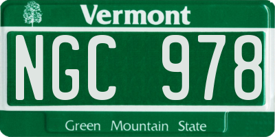 VT license plate NGC978