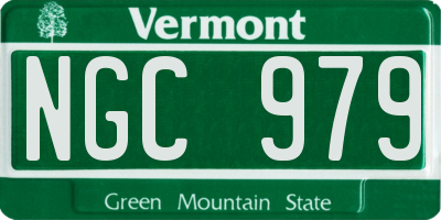 VT license plate NGC979