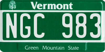 VT license plate NGC983