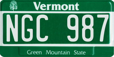 VT license plate NGC987