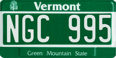 VT license plate NGC995