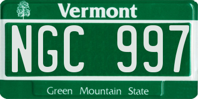 VT license plate NGC997
