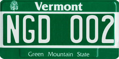 VT license plate NGD002