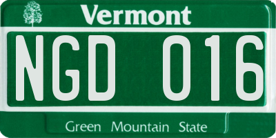 VT license plate NGD016