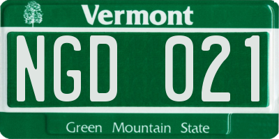 VT license plate NGD021