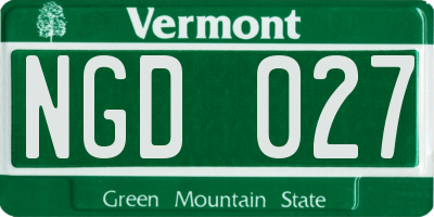 VT license plate NGD027