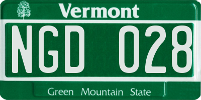 VT license plate NGD028