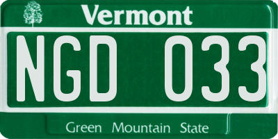 VT license plate NGD033