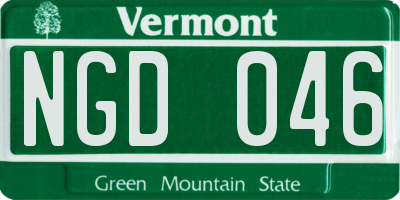 VT license plate NGD046