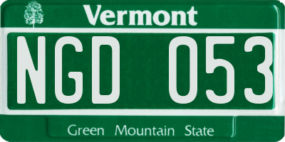 VT license plate NGD053