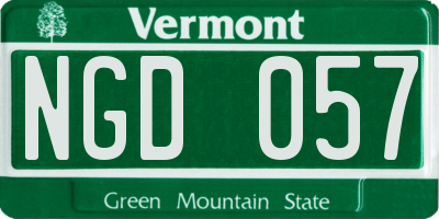 VT license plate NGD057