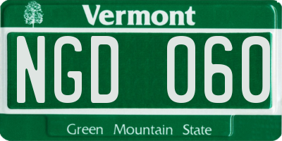 VT license plate NGD060