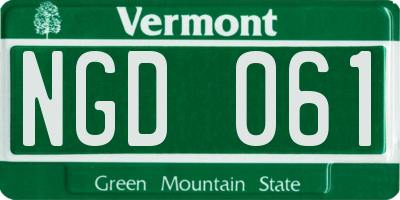 VT license plate NGD061