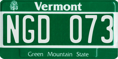 VT license plate NGD073