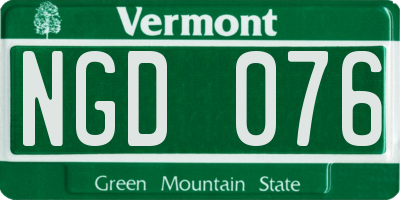 VT license plate NGD076