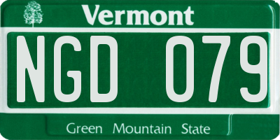 VT license plate NGD079