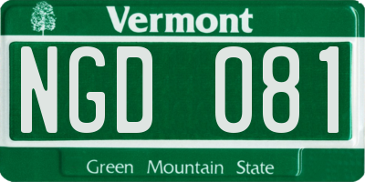 VT license plate NGD081