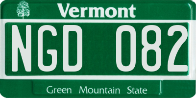 VT license plate NGD082