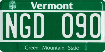 VT license plate NGD090