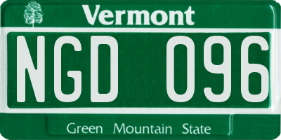 VT license plate NGD096