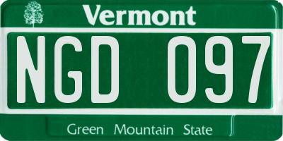 VT license plate NGD097