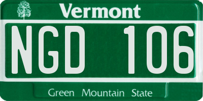 VT license plate NGD106