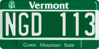 VT license plate NGD113