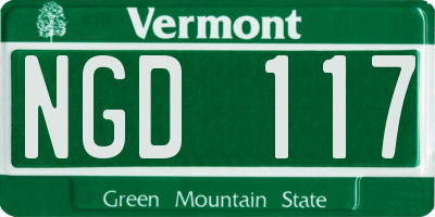 VT license plate NGD117