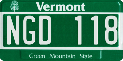 VT license plate NGD118