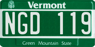 VT license plate NGD119