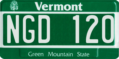 VT license plate NGD120