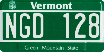 VT license plate NGD128