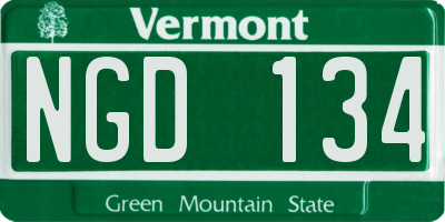 VT license plate NGD134