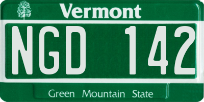 VT license plate NGD142