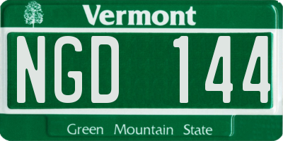 VT license plate NGD144